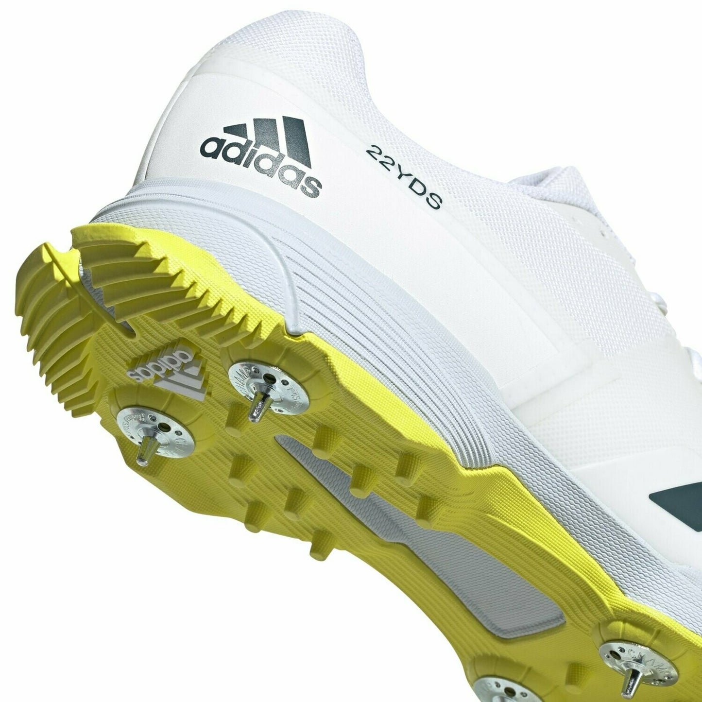 Adidas 22yds Cricket Spike White/Acid Yellow