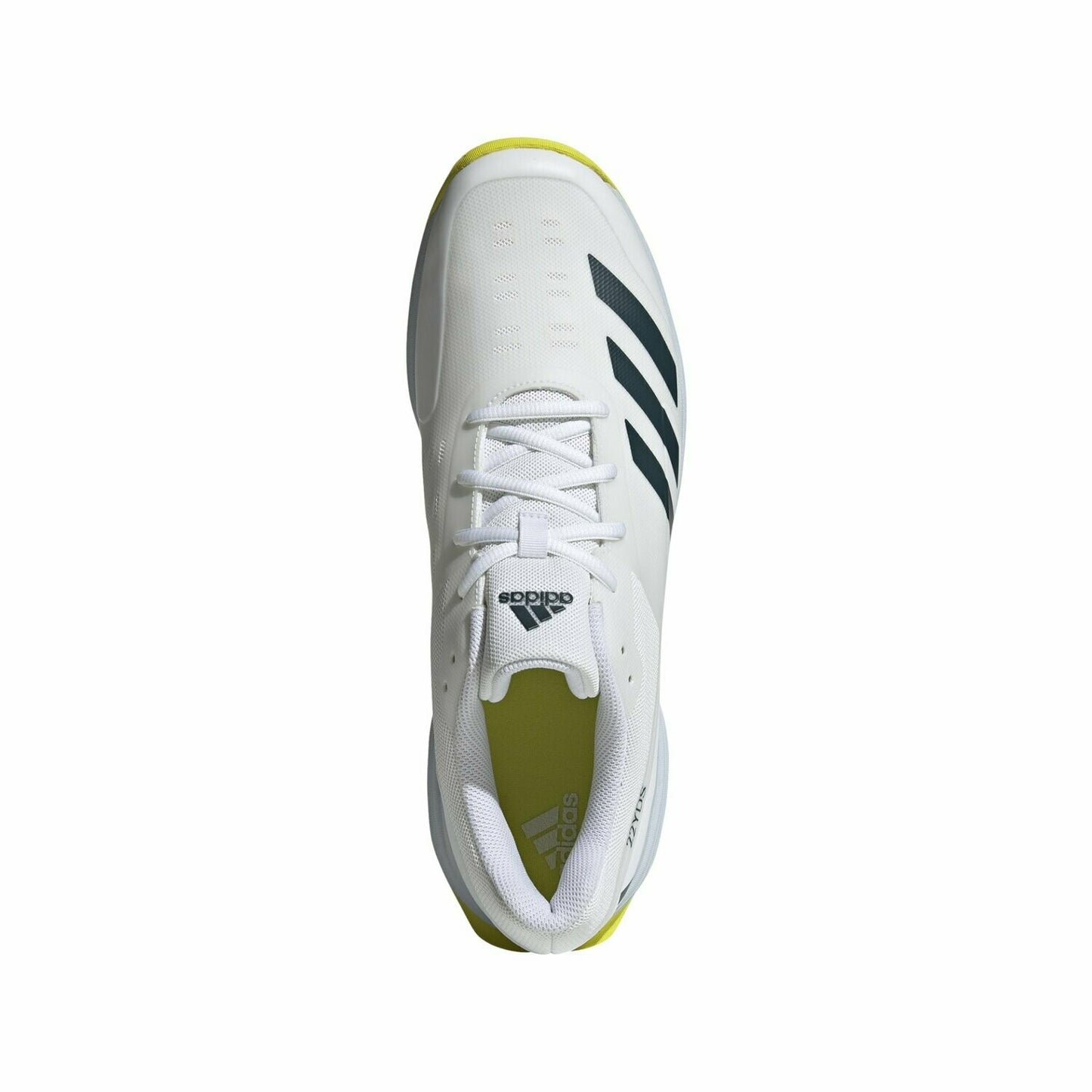 Adidas 22yds Cricket Spike White/Acid Yellow